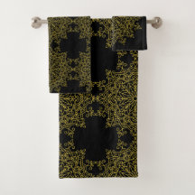 Ancien Mandalas d'or sur le noir