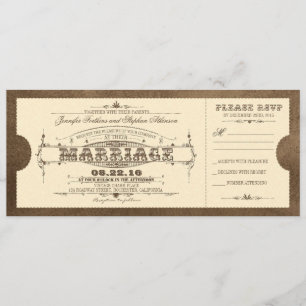 Ancien mariage vintage Invitation de billets