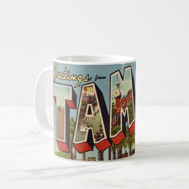 Ancien Mug de salutation de Tampa Floride (Devant gauche)
