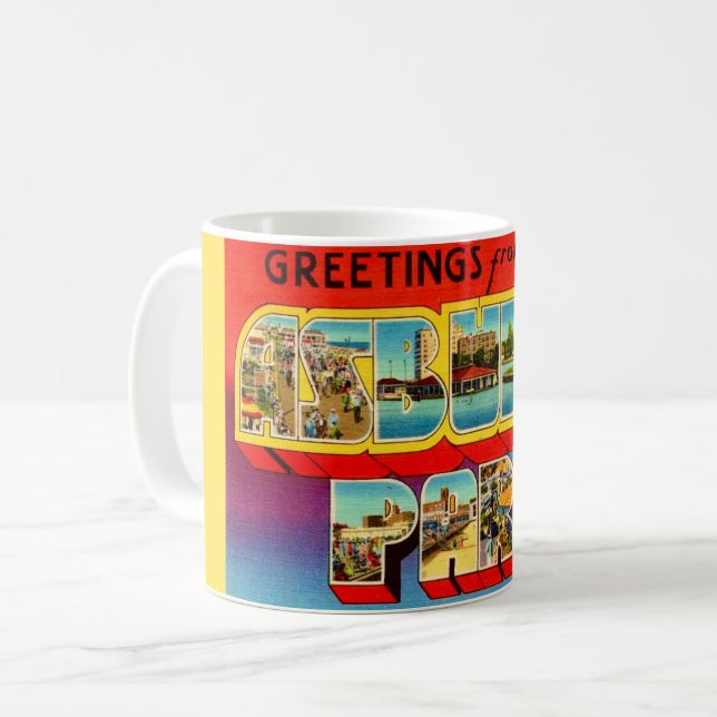 Ancien Mug Greetings Asbury Park NJ (Devant gauche)