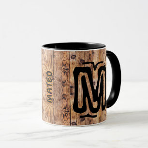Ancien nom en bois, tasse à café d'apparence vinta