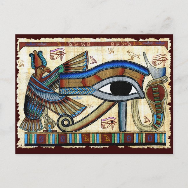 Ancien OEil égyptien de HORUS carte postale Wadjet (Devant)