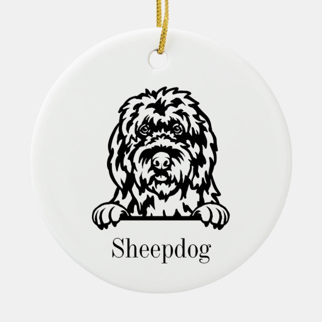 Ancien ornement de Sheepdog anglais (Devant)