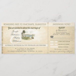 ancien pass d'embarquement invitations de mariage 