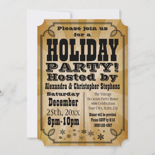 Ancien Pays Vintage Fête Invitation (Devant)