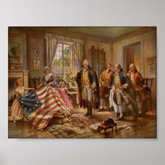 Ancien Poster vintage du drapeau de la gloire