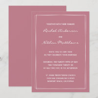 Ancien Rose rose minimaliste des invitations de ma