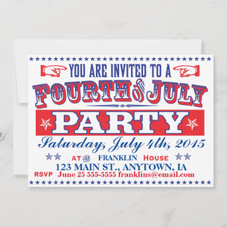 Ancien Timey 4 juillet Invitation du parti
