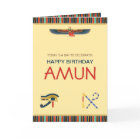 Ancienne carte d'anniversaire sur le thème de l'Eg