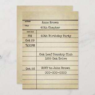 Ancienne carte de bibliothèque 40e anniversaire fê