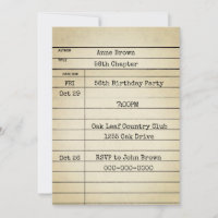 Ancienne carte de bibliothèque 56e fête d'annivers