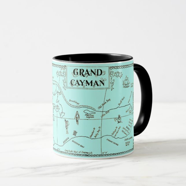 Ancienne carte de Grand Cayman Mug (Devant droit)