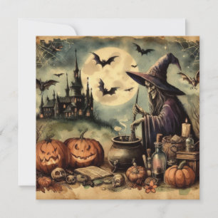 Ancienne carte de voeux Art Halloween