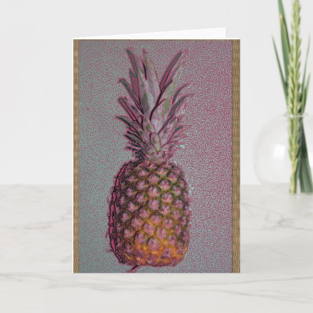 Ancienne carte de voeux d'ananas (Devant)