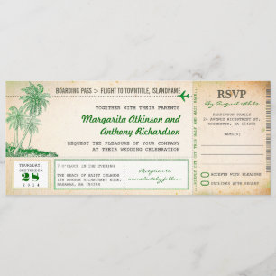 Ancienne carte d'embarquement mariage invite avec