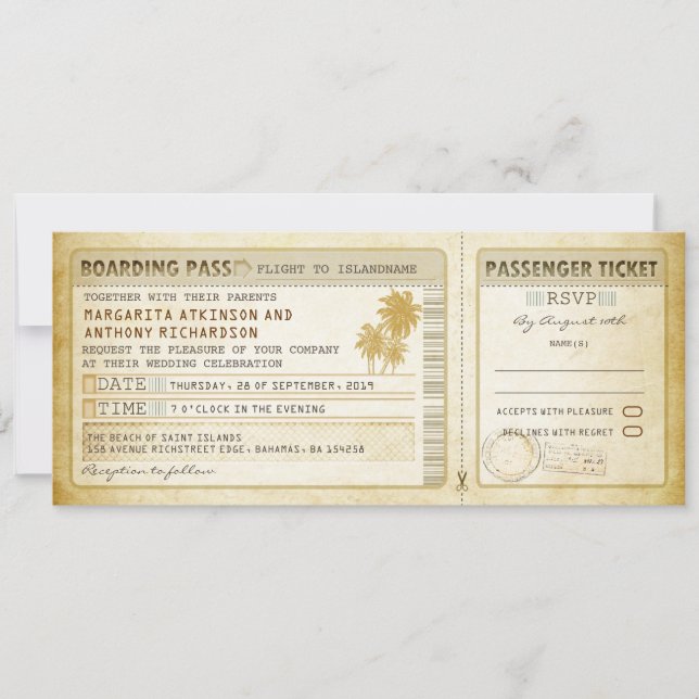 ancienne carte d'embarquement tickets mariages-inv (Devant)