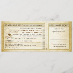 ancienne carte d'embarquement tickets mariages-inv