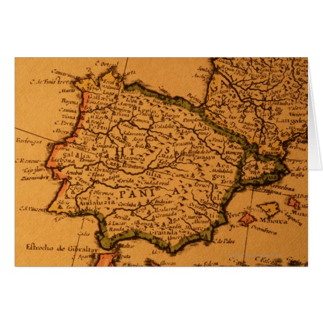Ancienne carte d'Espagne (Devant horizontal)