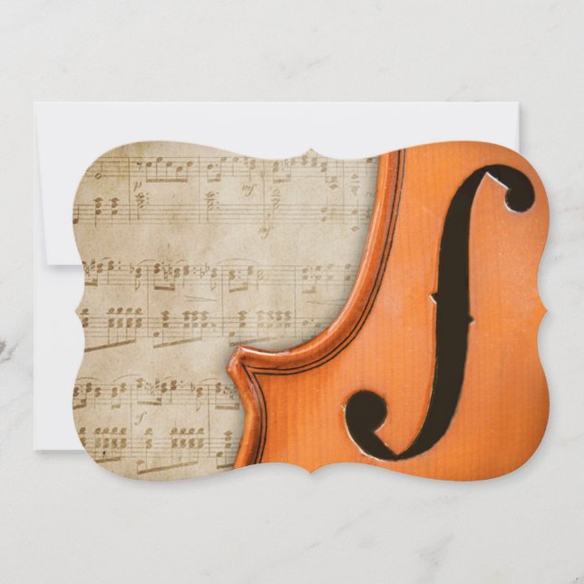 Ancienne carte d'invitation pour violon Vintage (Devant)