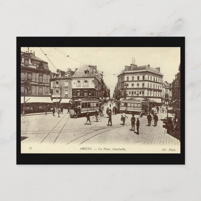 Ancienne carte postale - Amiens - Place Gambetta (Devant)