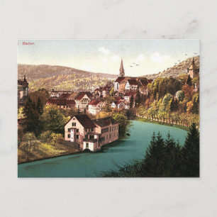 Ancienne carte postale - Baden, Aargau, Suisse