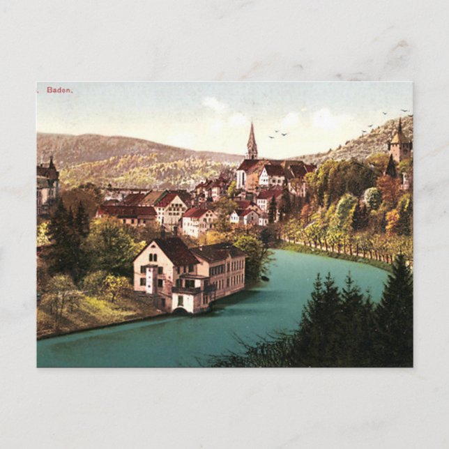Ancienne carte postale - Baden, Aargau, Suisse (Devant)