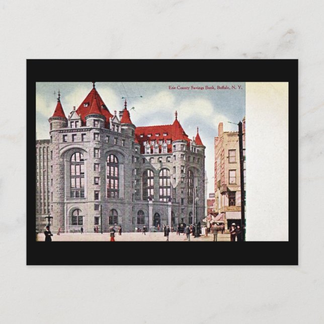 Ancienne carte postale - banque d'épargne, Buffalo (Devant)
