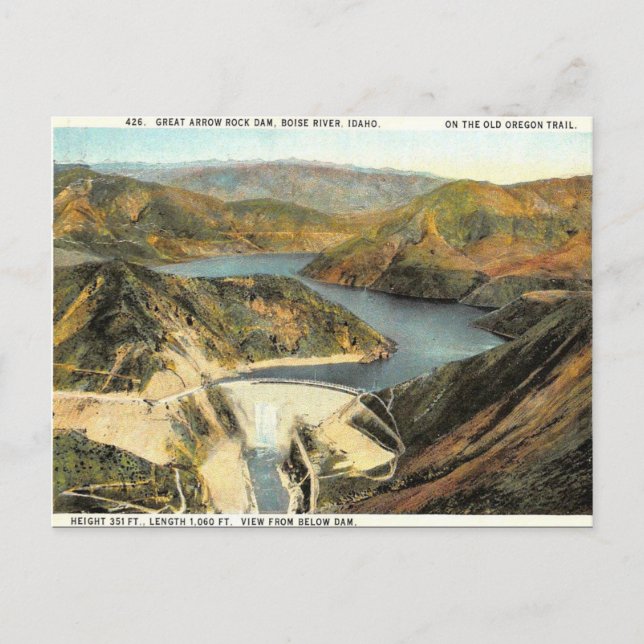 Ancienne carte postale - Barrage Arrow Rock, Idaho (Devant)