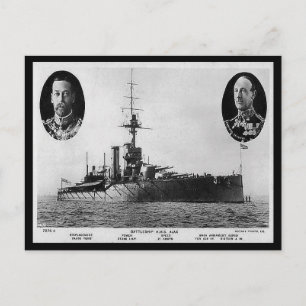 Ancienne carte postale - Battleship HMS Ajax