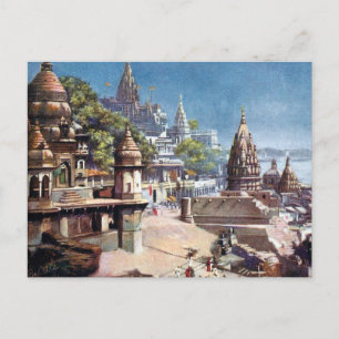 Ancienne carte postale - Bénarès (Varanasi), Inde