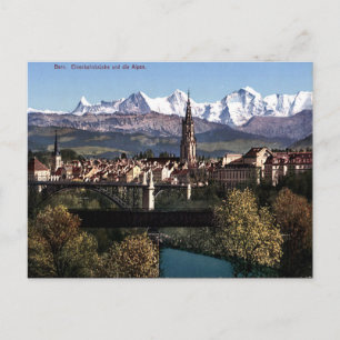 Ancienne carte postale - Berne et les Alpes, Suiss