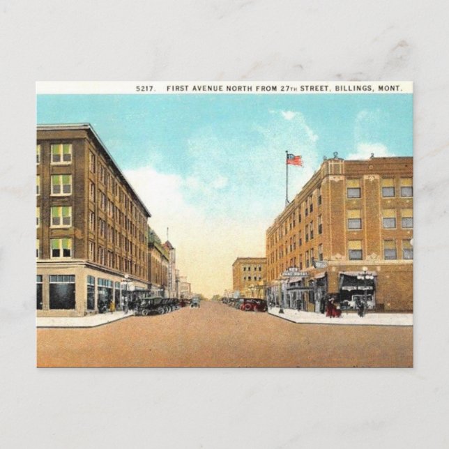 Ancienne carte postale - Billings, Montana (Devant)