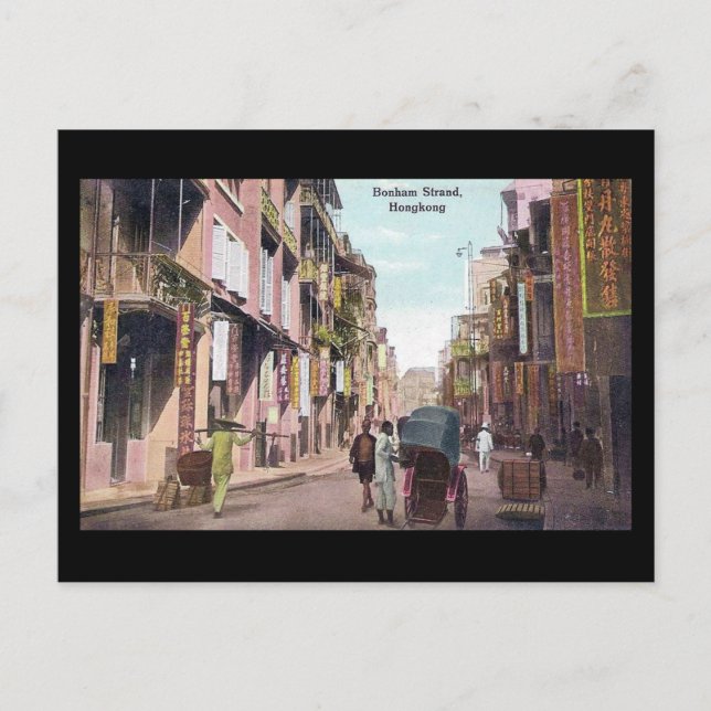 Ancienne carte postale - Bonham Strand, Hong Kong (Devant)