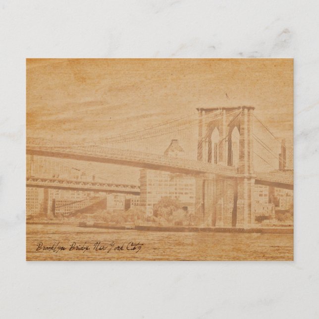 ancienne carte postale Brooklyn Bridge (Devant)
