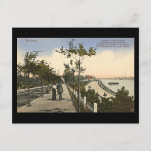 Ancienne carte postale - Budapest, Banques du Danu