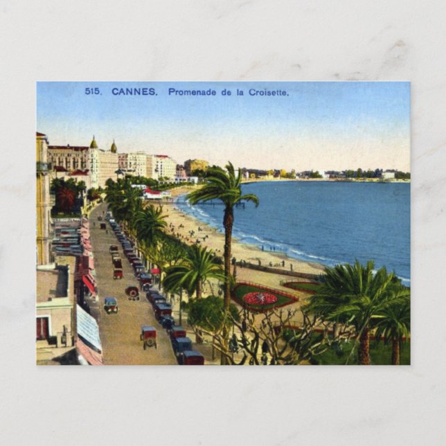 Ancienne carte postale - Cannes, La Croisette (Devant)