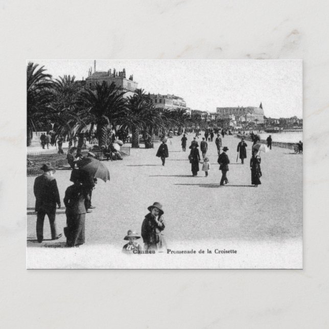 Ancienne carte postale - Cannes, Promenade de la C (Devant)