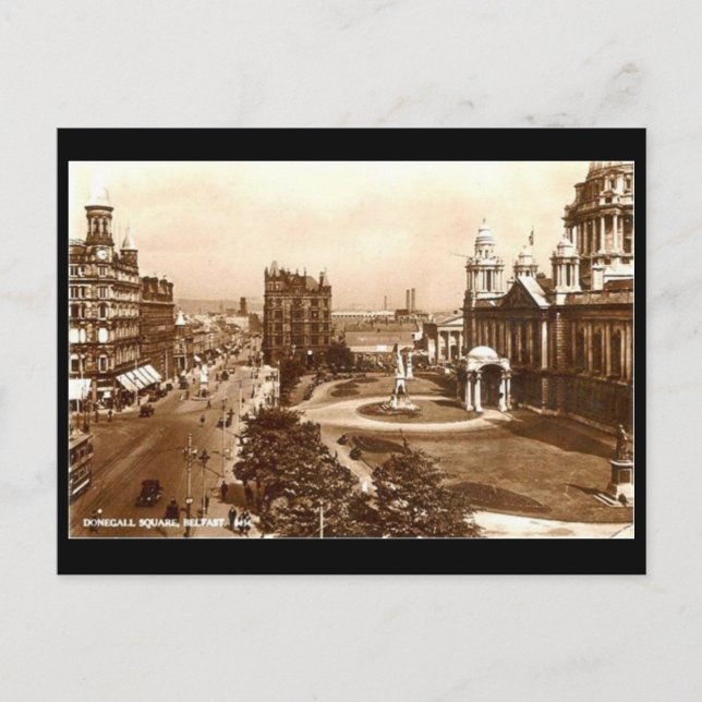 Ancienne carte postale - Carré Donegall, Belfast (Devant)
