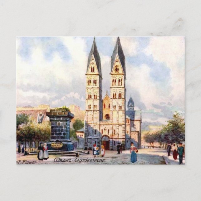 Ancienne carte postale - Castorkirche, Koblenz, Al (Devant)
