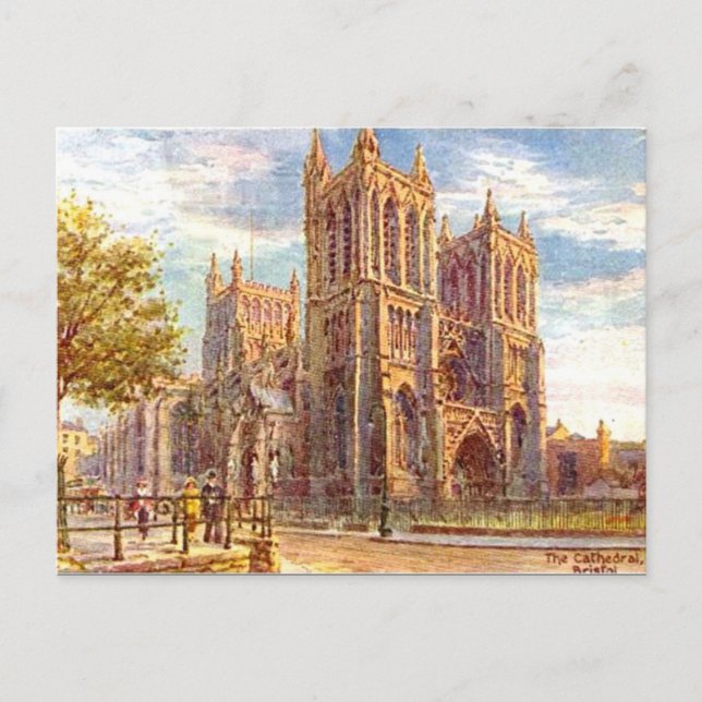 Ancienne carte postale - Cathédrale de Bristol (Devant)