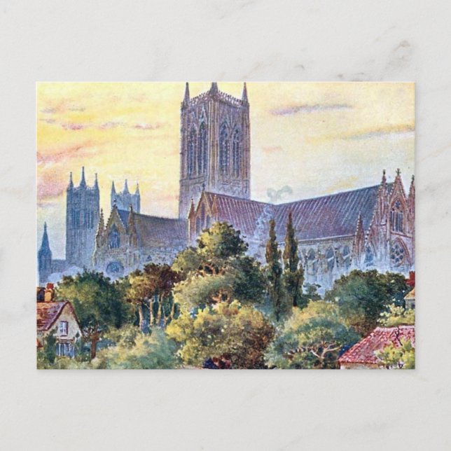 Ancienne carte postale - Cathédrale de Lincoln (Devant)