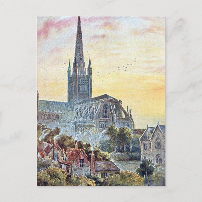 Ancienne carte postale - Cathédrale Norwich, Norfo (Devant)