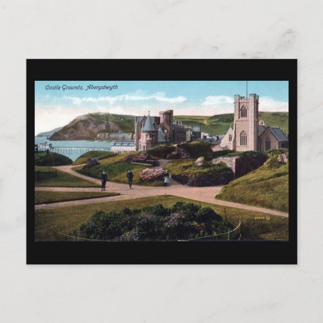 Ancienne carte postale - Château d'Aberystwyth (Devant)
