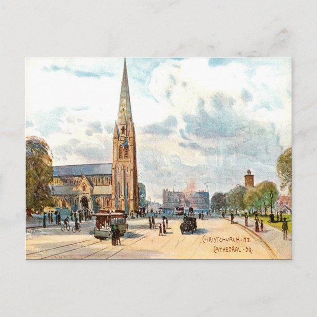 Ancienne carte postale - Christchurch, NZ (Devant)