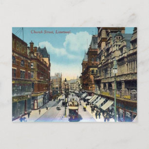 Ancienne carte postale - Church Street, Liverpool
