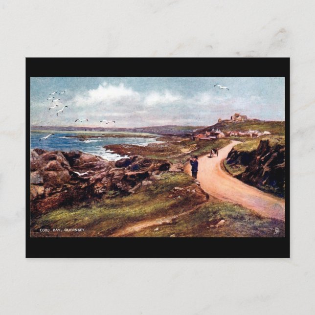 Ancienne carte postale - Cobo Bay, Guernesey, Îles (Devant)