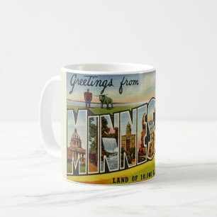 Ancienne carte postale de vœux pour Minnesota Mug