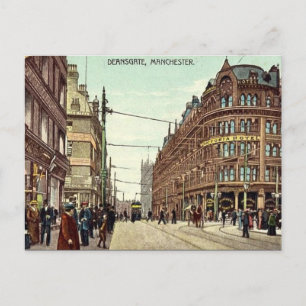 Ancienne carte postale - Deansgate, Manchester