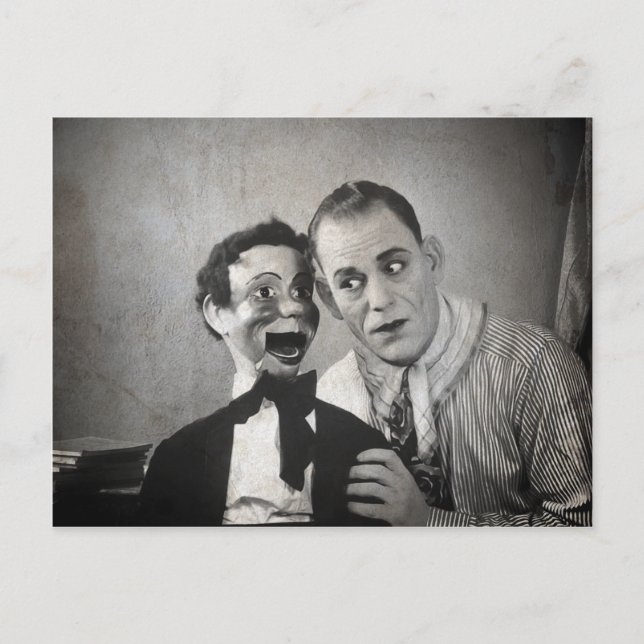 Ancienne carte postale Déplaisante Ventriloquiste (Devant)