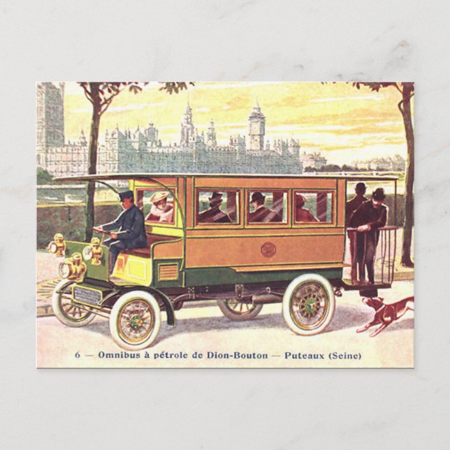 Ancienne carte postale - Dion-Bouton Omnibus, Pari (Devant)